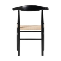 MWD-R02 Simple Black Woven-Seat Small Horn Chair