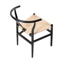 MWD-R01a Simple Black Woven Seat Cross-Back Chair