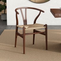 MWD-R01b Brown Woven-Seat Cross-Back Chair