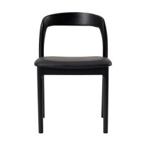MWB-U04 All-black Leather Armless Dining Chair