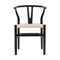 MWD-R01a Simple Black Woven Seat Cross-Back Chair