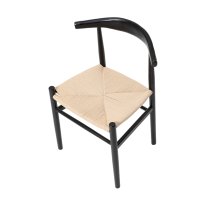MWD-R02 Simple Black Woven-Seat Small Horn Chair