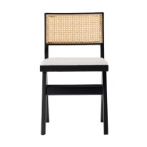 MWD-U03 Rattan Woven Backrest Upholstered K-Shape Chair