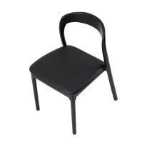 MWB-U04 All-black Leather Armless Dining Chair