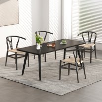 MWD-R01a Simple Black Woven Seat Cross-Back Chair