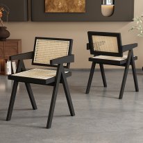 MWL-R01 Wicker Backrest and Seat Dining Chair