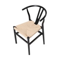 MWD-R01a Simple Black Woven Seat Cross-Back Chair
