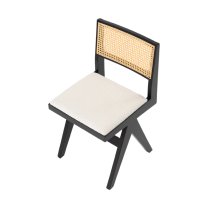 MWD-U03 Rattan Woven Backrest Upholstered K-Shape Chair