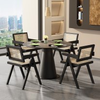 MWL-R01 Wicker Backrest and Seat Dining Chair