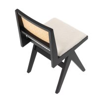 MWD-U03 Rattan Woven Backrest Upholstered K-Shape Chair