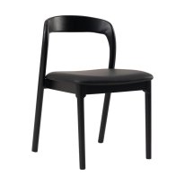 MWB-U04 All-black Leather Armless Dining Chair