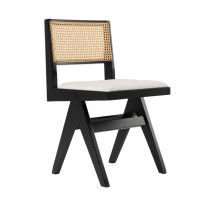 MWD-U03 Rattan Woven Backrest Upholstered K-Shape Chair