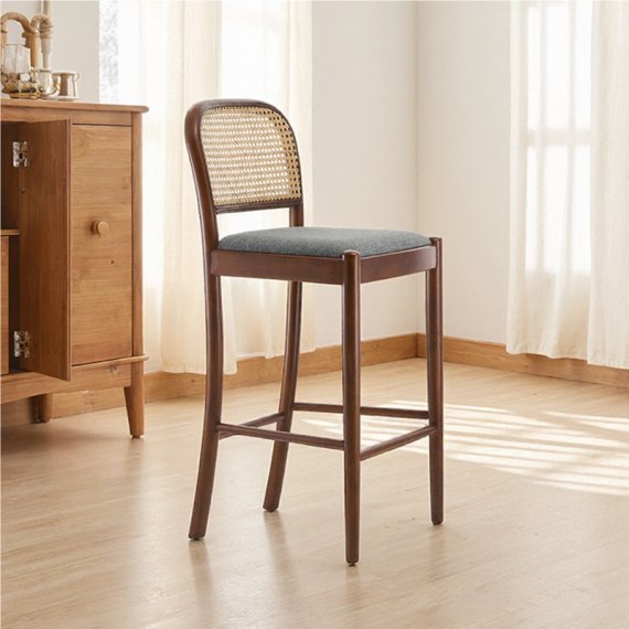 MWS-U03 Rattan Upholstered Bar Stool